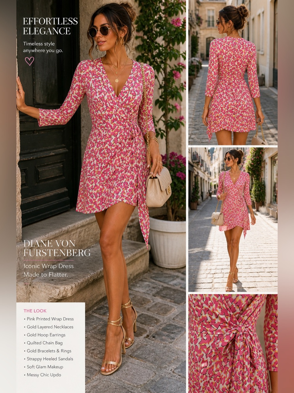 Diane Von Furstenberg Silk Jersey Wrap Dress Pink Abstract Print Luxury Designer